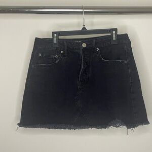 American Eagle Outfitters Black Distressed Mini Skirt